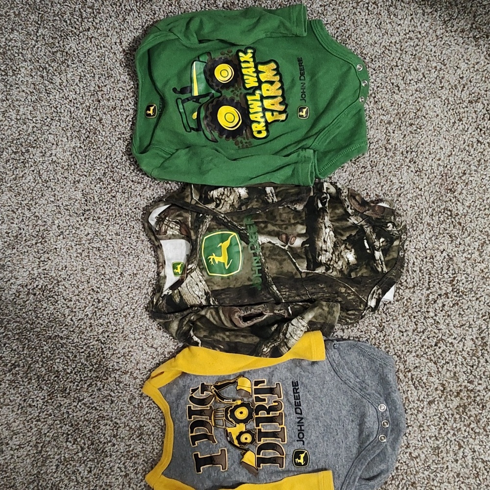 3-6 month John Deere onesies